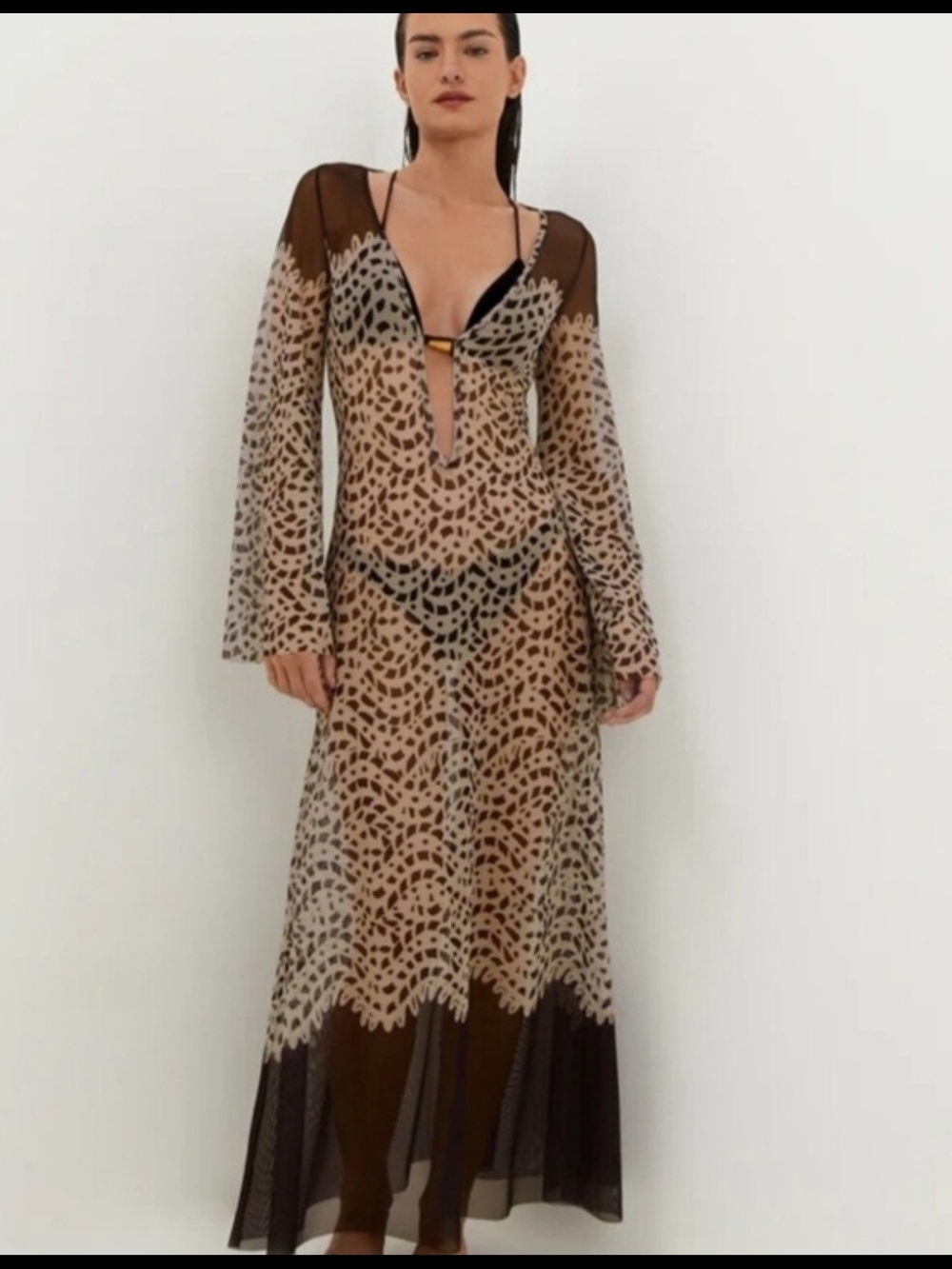 Caroline Constas Long Sheer Caftan